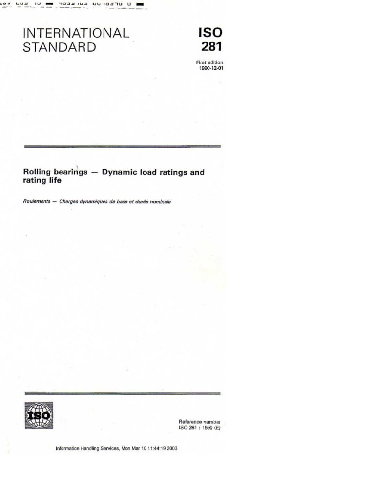 Iso 281 Rodamientos | PDF