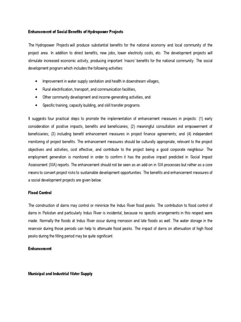 Enhancing Social Benefits of Hydropower | PDF | Water Resources ...