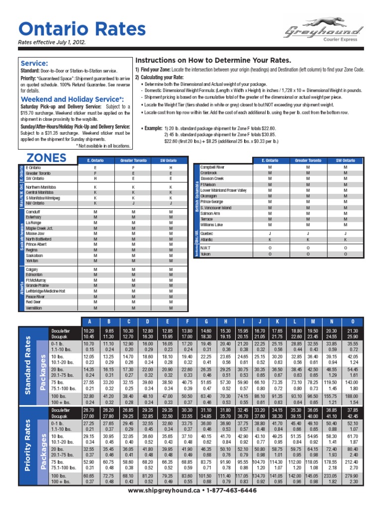 Greyhound Shipping Rates PDF Supply Chain Management Transport