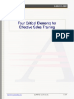 4 Critical Elements For Effective Sales Training