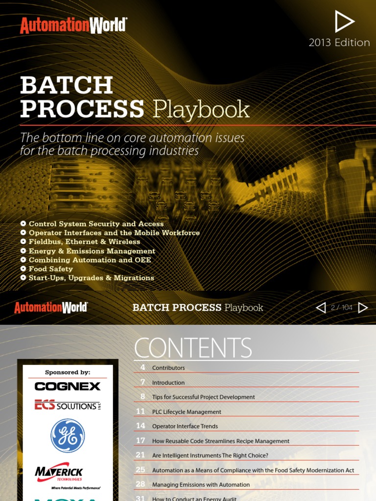 BATCH PROCESS Playbook | PDF | Programmable Logic Controller ...