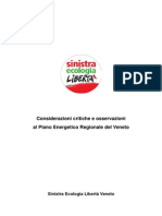 Osservazioni Al Piano Energetico Regionale Veneto