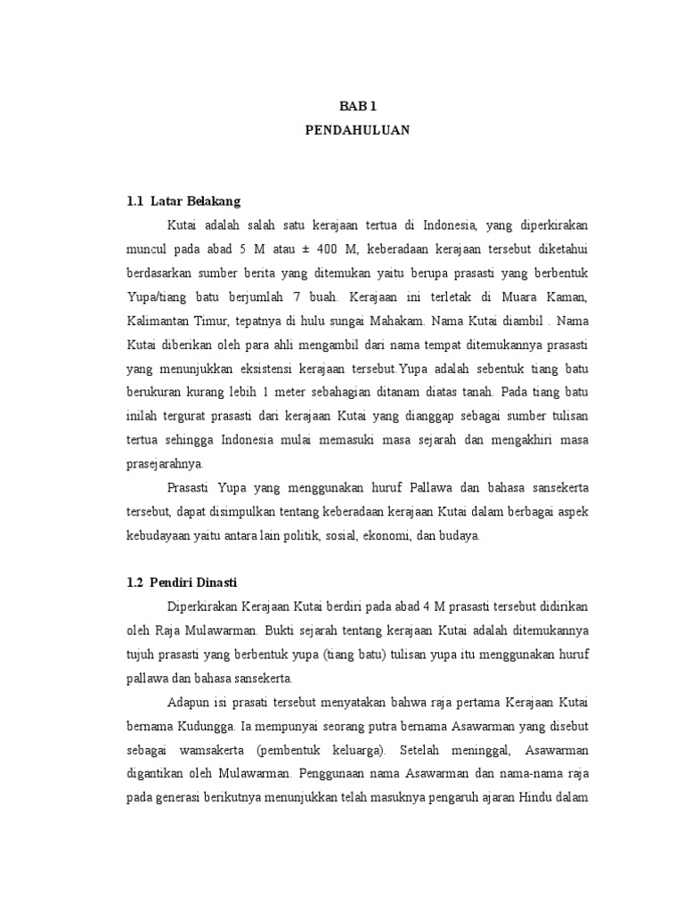 Makalah Sejarah Kerajaan Kutai Martadipura