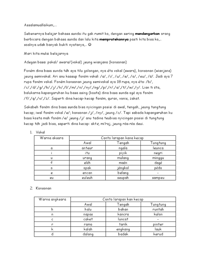 Bahasa Sunda Fonologi