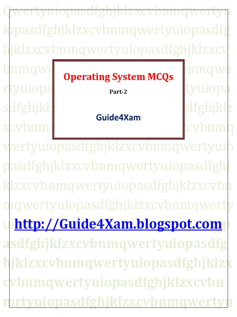 Operating System MCQs2 PDF Assembly Language Computer Data Storage