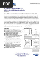 PL-2303HX-Edition (Rev D) USB To Serial Bridge Controller: Prolific Technology Inc