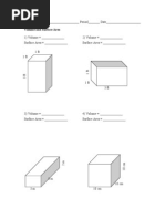 Grade 7 Volume and Surface Area Worksheet | PDF | Volume | Physics