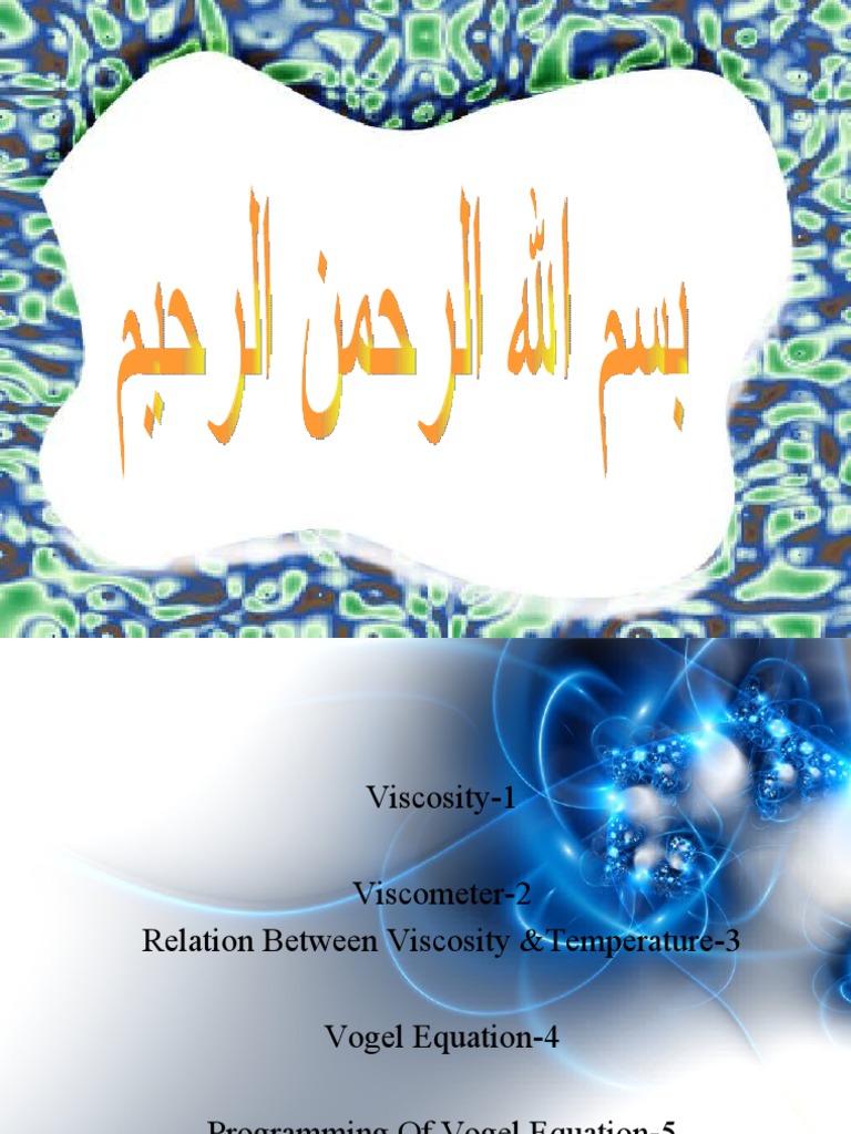 Viscosity-1 Viscometer-2 Relation Between Viscosity &temperature-3 ...