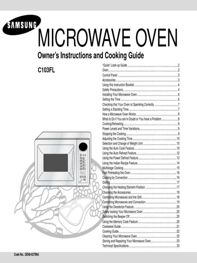 Samsung Microwave Manual PDF Grilling Cookware And Bakeware