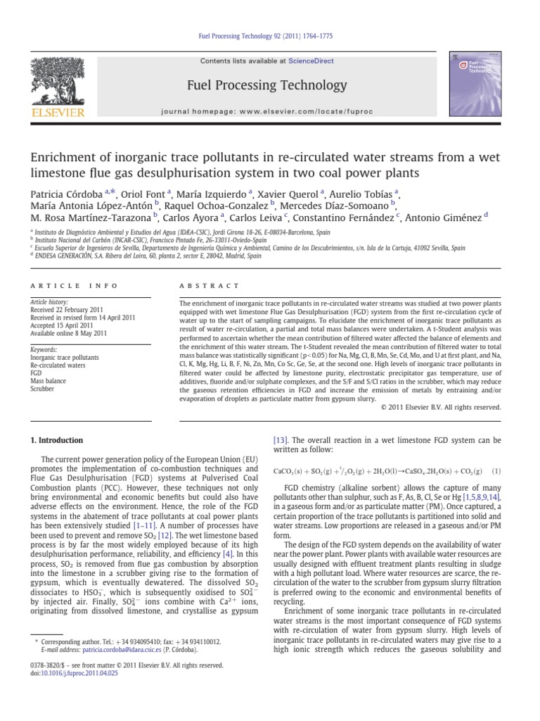 Fuel Processing Technology Sciencedirect PDF Solubility
