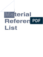Material Reference List