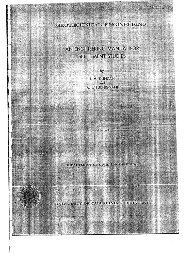 An engineering manual for settlement studies duncans