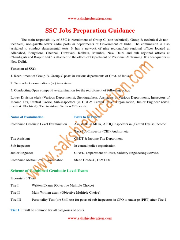 SSC Jobs Preparation Guide | PDF | Test (Assessment) | English Language