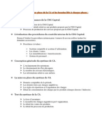 Le Processus de Mise en Place de La CA Et Les Besoins Liés À Chaque Phase