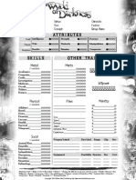 New World of Darkness Character Sheet 1 Page Interactive