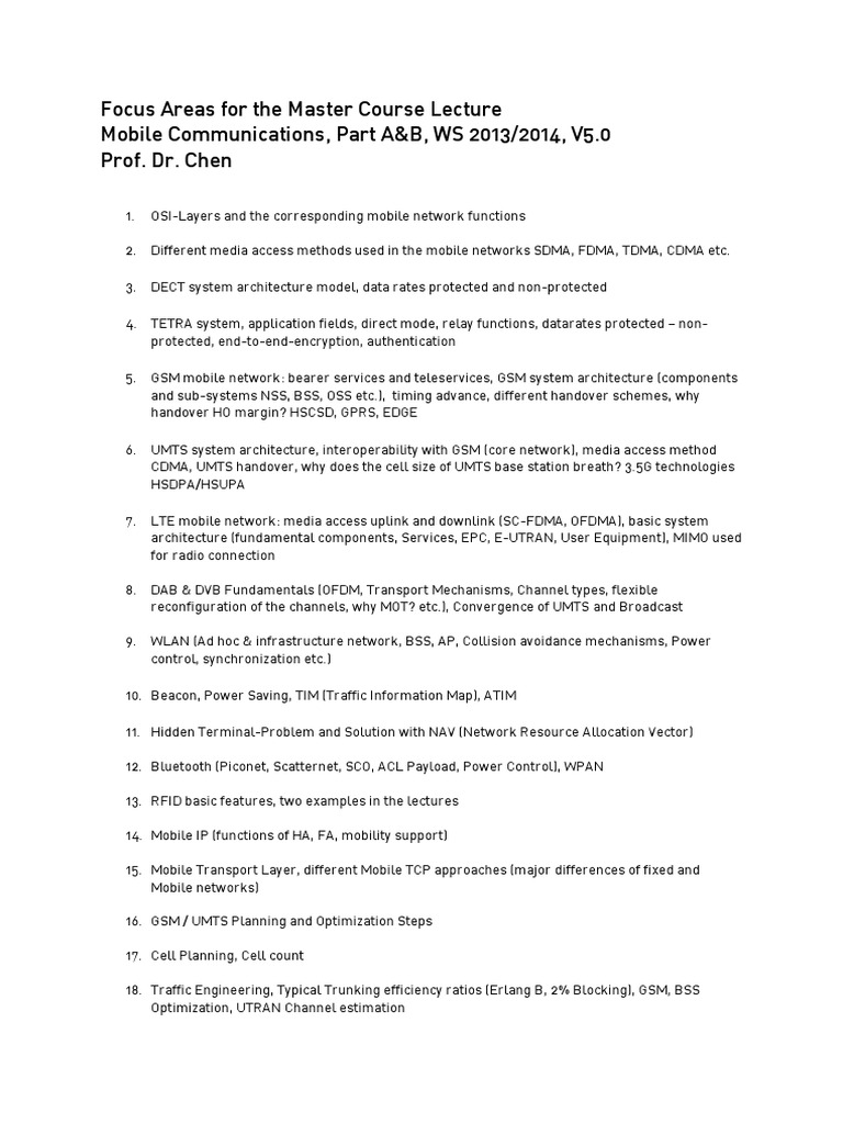 Mobile Network Systems Masterclass | PDF