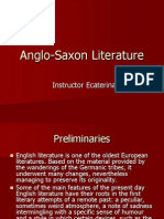 Anglo-Saxon Literature: Instructor Ecaterina Hantiu PHD