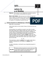 Key Concepts: Solving Equations by Multiplying or Dividing