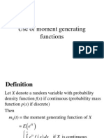 Use of Moment Generating Functions