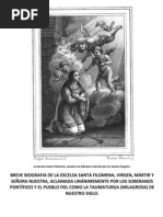 Vida de Santa Filomena.