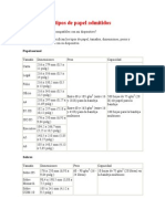 Acerca de Los Tipos de Papel Admitidos