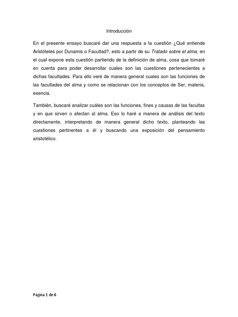 Qué entiende Aristóteles por dunamis o Soul Aristóteles