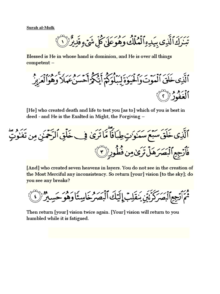 Surah Al Mulk Religious Behaviour And Experience Religious Belief