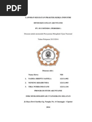 Laporan Praktek Kerja Industri Smk Muhammadiyah 3 Tangerang Selatan Bidang Keuangan Akuntansi