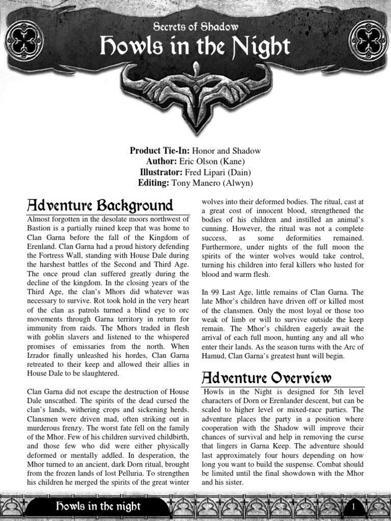 Midnight Adventure-Howls in The Night | PDF | Gray Wolf | Fortification