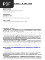A Internet e Os Mass Media