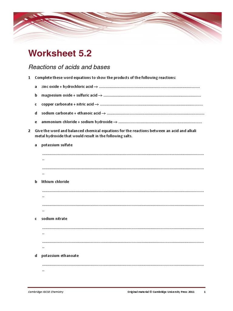 Worksheet 5.2