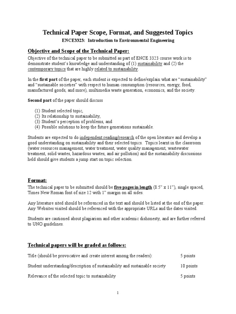 Environmental Engineering Technical Paper Guide | PDF | Sustainability ...
