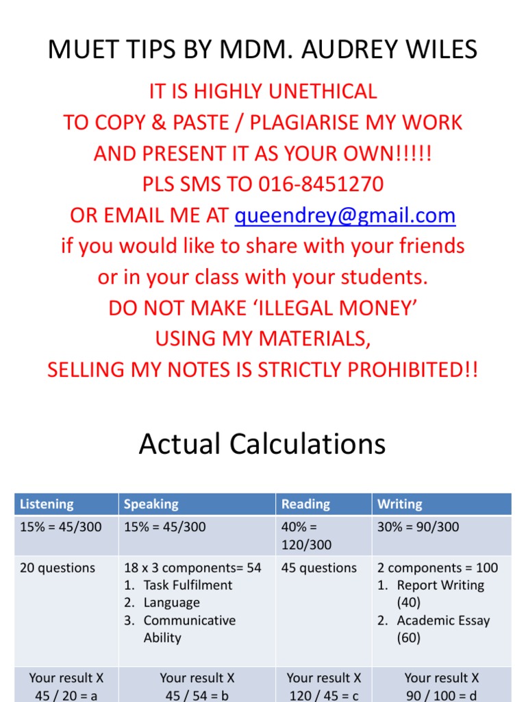 Muet essay format