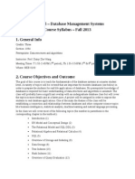 CIS 5725 - Database Management Systems Course Syllabus - Fall 2013 1. General Info