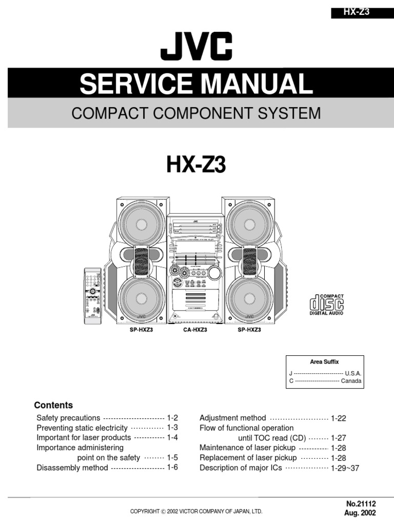 Jvc Ca Hxz3 Frequency Modulation Electrostatic Discharge