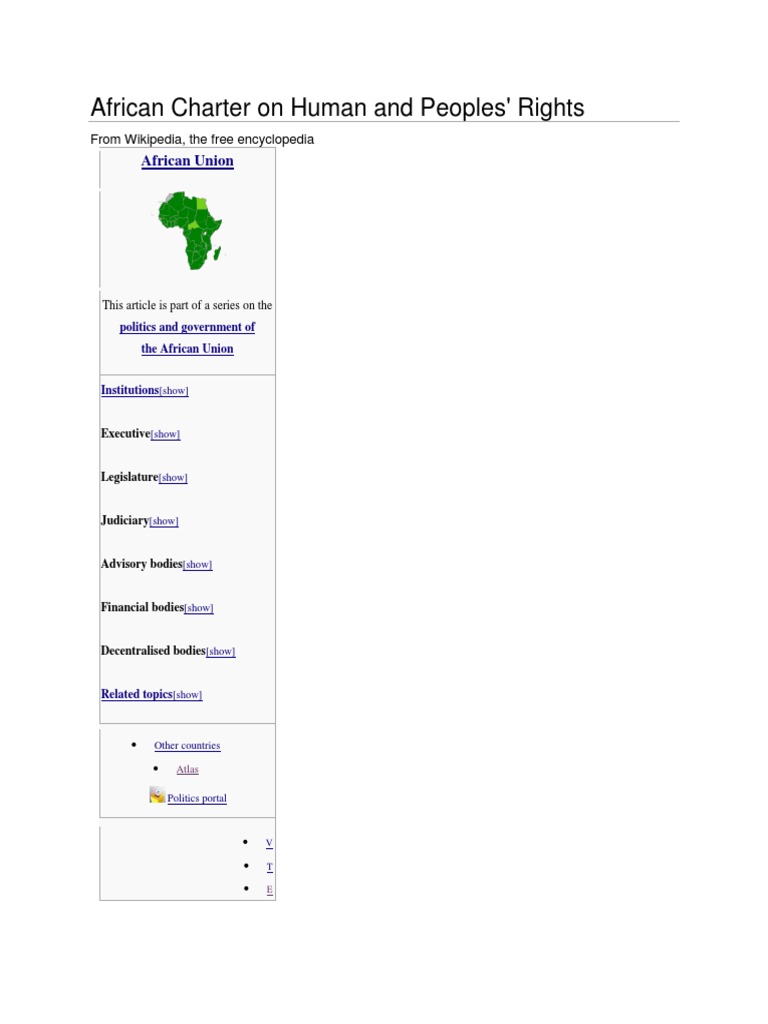 African Charter On Human and Peoples | PDF | European Convention On ...