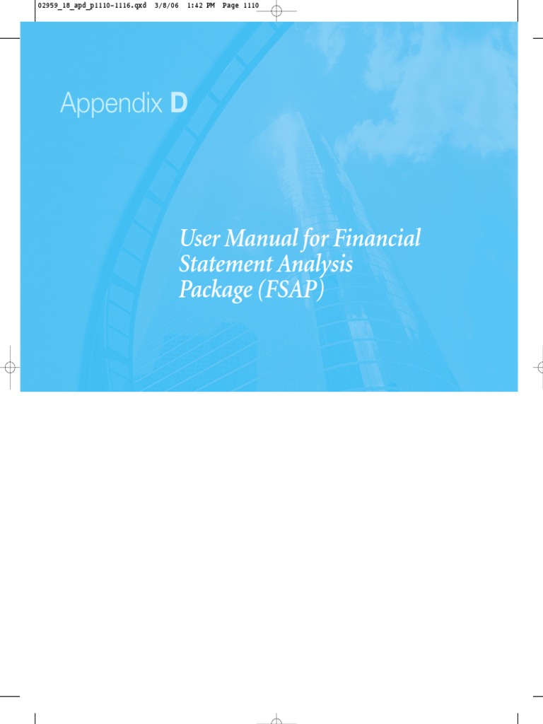Download User Manual for Financial Statement Analysis Package ...