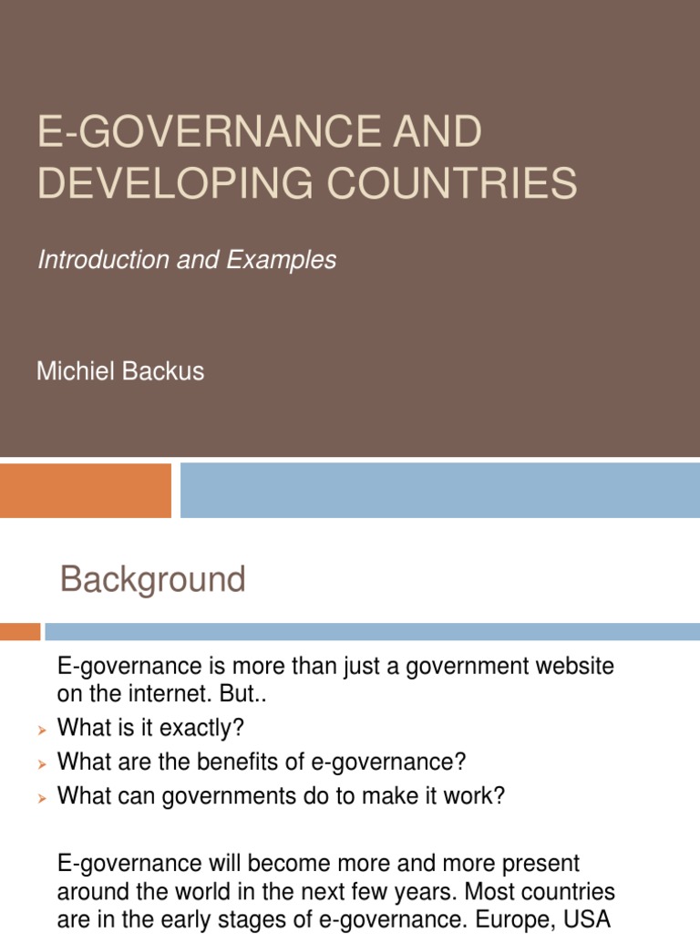 E-Governance in Developing Countries | PDF | E Government | Governance