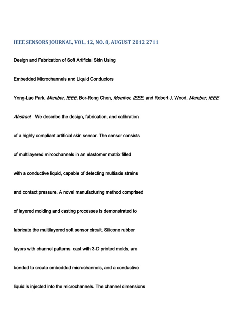 Ieee Sensors Journal Sensor Deformation (Mechanics)