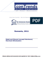 Metal and Mineral (Except Petroleum) Merchant Wholesalers 2011