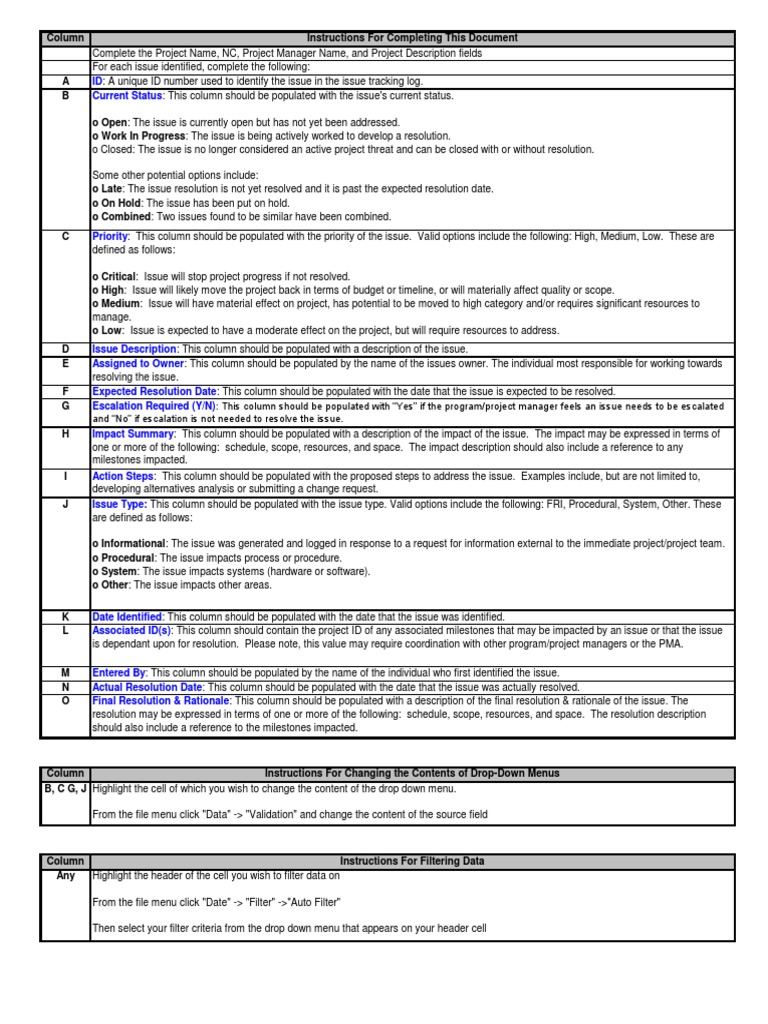 Issue Management Plan Template | PDF | Scope (Computer Science ...