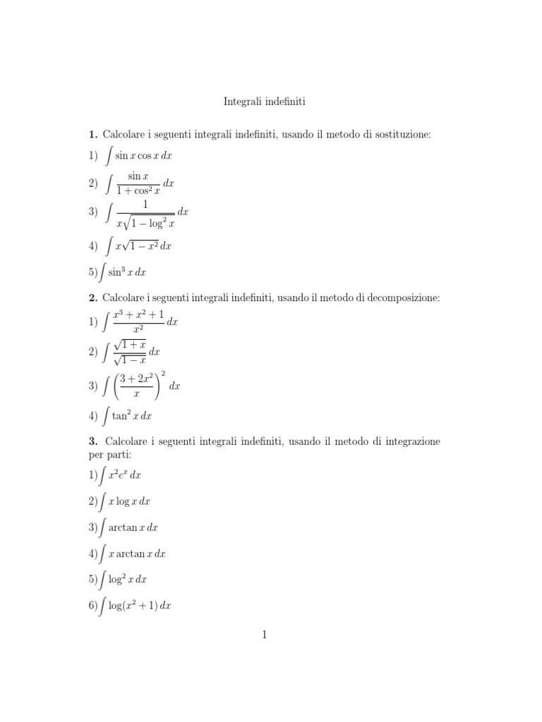 11 Eserciziintegrali 1 | PDF