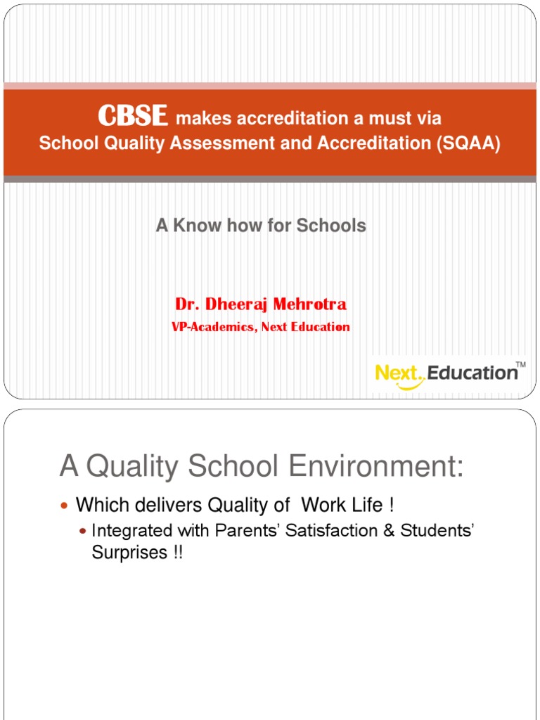 CBSE SQAA Accreditation Guidelines | PDF | Educational Assessment ...