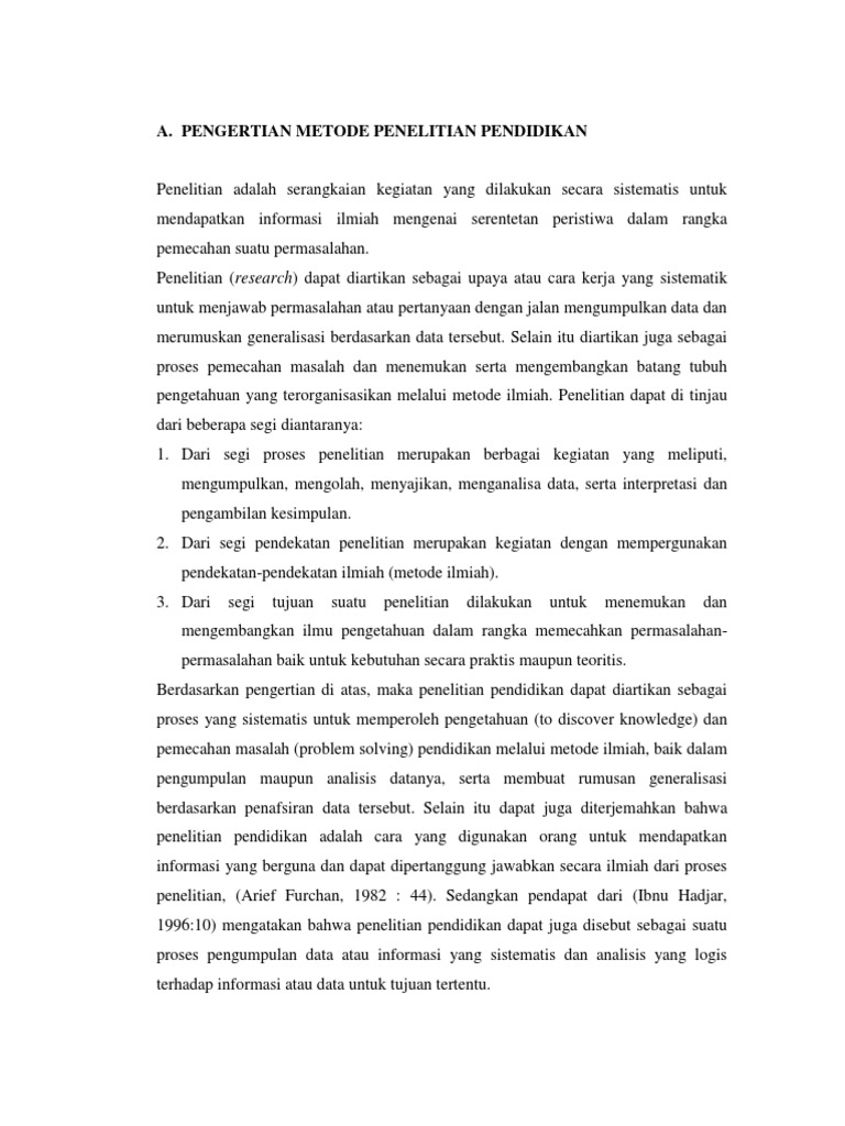 Pengertian Penelitian Pendidikan