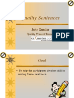 Developing Quality Sentencesk.c