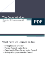 The Code Window: Computer II: Programming With VB6