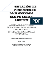 Presentacin de Los Ponentes de La II Jornada Ele de Leyre