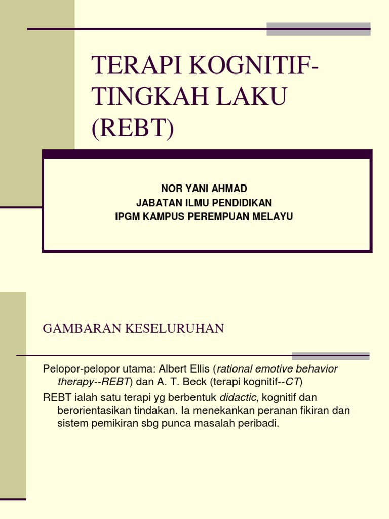 Terapi Kognitif Tingkah Laku Rebt Pdf