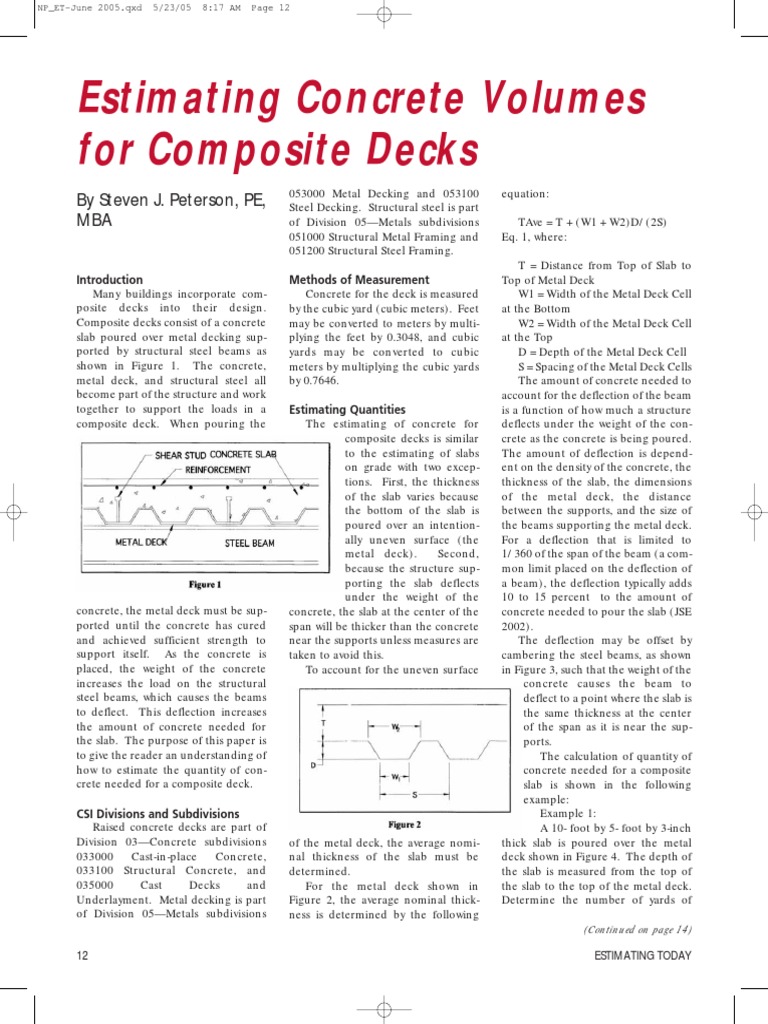 Deck Slab Concrete Quantity Calculation