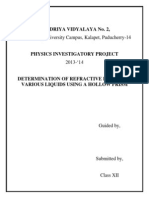 Hollow Prism - Physics Investigatory Project Class 12 CBSE